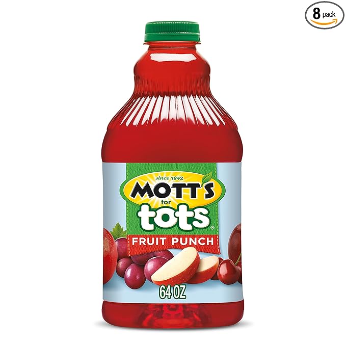 Mott's Motts for Tots Fruit Punch Immunity Support 64-Ounce Bottles (Pack of 8)