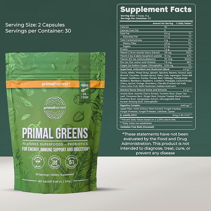 Primal Harvest Daily Two-Step Routine | Greens Powder + Liver | 2 Pack | 30 Day Supply