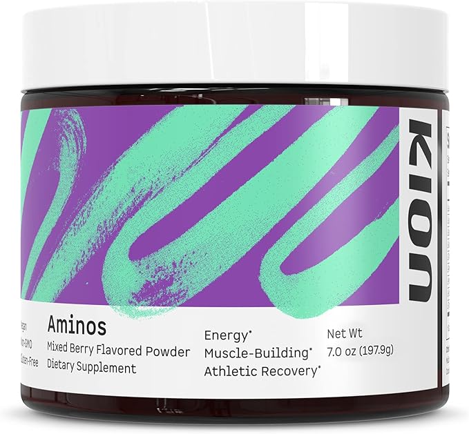 Kion Aminos - Essential Amino Acids Supplement Essential Amino Acids Powder for Muscle Recovery BCAA EAA No Caffeine Amino Acid Powder Essential Amino Energy - 30 Servings Mixed Berry