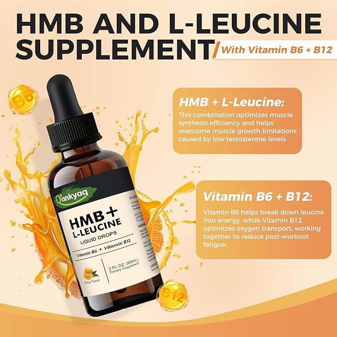 Q'ankyaq HMB Liquid Drops for Muscle Maintenance &amp Daily Strength – No Pills to Swallow Easy-to-Take Support for Adults 45+ &amp Seniors Helps You Stay Active &amp Independent