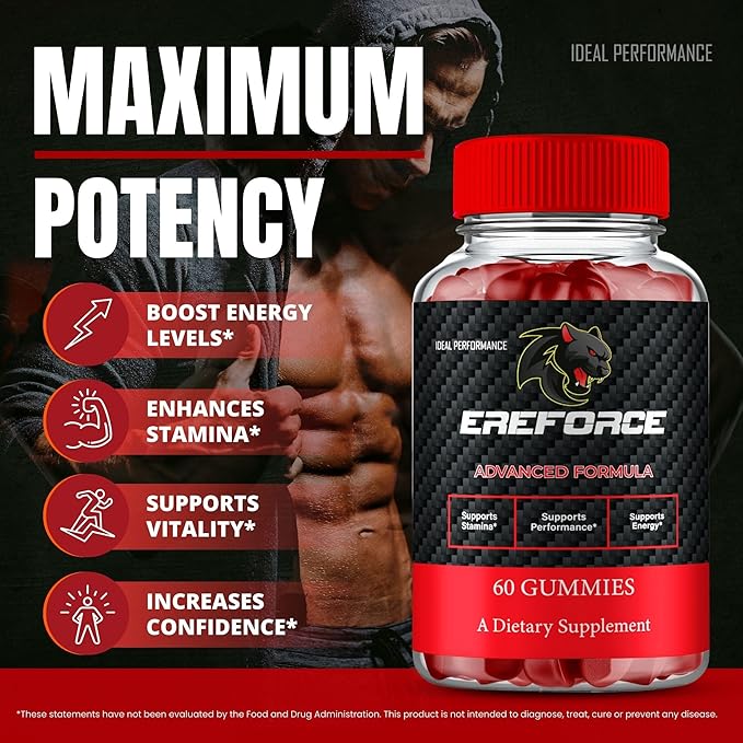 Ereforce Gummies Ereforce Reviews Supplement Gummies - Maximum Strength Performance All Natural Support Overall Health &amp Wellness Premium Ere Force Advanced Support Gummy Reviews (2 Pack)