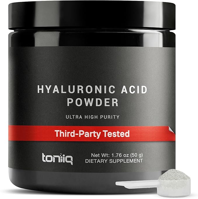 Ultra Purified Bioavailable Hyaluronic Acid Powder – for Deeper Skin Hydration – 250 mg with Vitamin C for Enhanced Absorption – 180 Servings