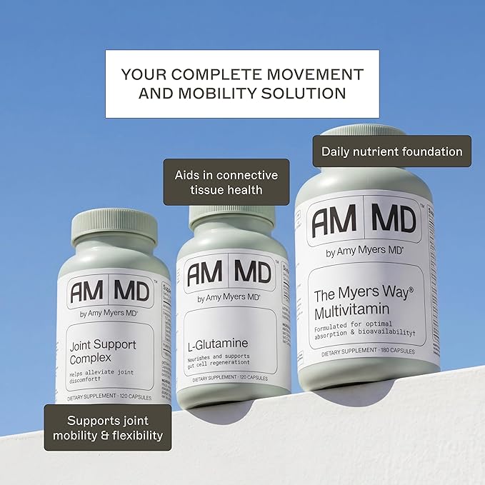 Amy Myers MD Joint Support Complex Supplement - Supports Joint Health &amp Mobility - Glucosamine HCL - Chondroitin - Turmeric - 120 Capsules