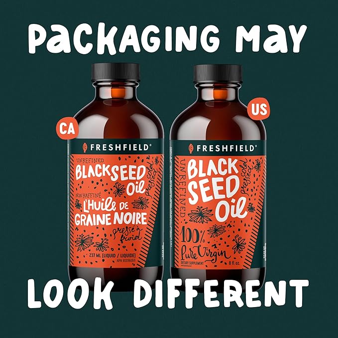 Freshfield Black Seed Oil Tested Cold Pressed Nigella Sativa High Thymoquinone (min 1.6%) and p-Cymene Ultra Strength Vegan 100% Pure and Natural Black Cumin Seed Oil Supplement 8oz Liquid