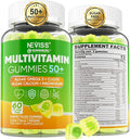 Multivitamin for Men 50 + Plus Sugar Free Men Multivitamins Gummies w/Omega-3 Coq10 D3k2 Calcium Magnesium Zinc Vitamins A C &amp E Mens Vitamins for 𝖧𝖾𝖱𝗍 Antioxidant Brain Bone 60ct