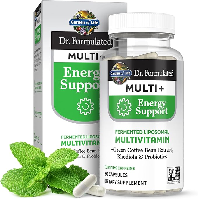 Garden of Life Dr. Formulated Multi+ Energy Support Capsule with Green Coffee Bean Rhodiola &amp Probiotics – Energy and Immune Support Non-GMO Gluten-Free 30 Capsules
