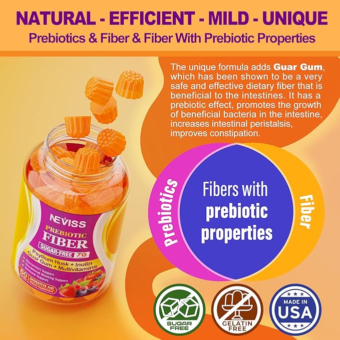 NEVISS Bundle - Women &amp Men's 50+ Multivitamin 1 Pack and Prebiotic Fiber 2 Pack