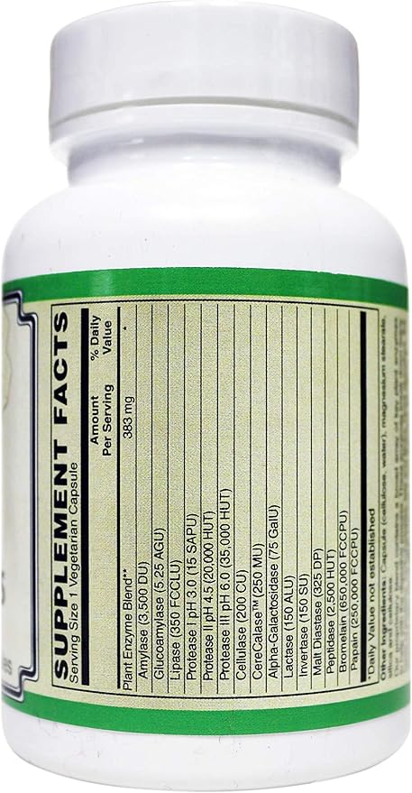 Ultra Veggie Enzymes w/protease enzymes Active at pH Levels of 6.0 4.5 and 3.0 (Patented nzimes™)