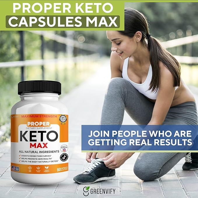 Proper Keto Max Dietary Supplement Maximum Strength All Natural Ingredients 60 Capsules 30-Day Supply Supports Skin Health and Natural Detox (3)