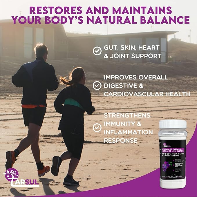 Patented Cream of Tartar &amp Organic MSM Sulfur Formula - Dietary Supplement Powder - 600 Grams