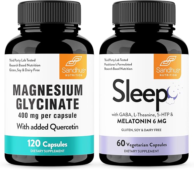 Sandhu's Magnesium Glycinate with Quercetin &amp Sleep Support Capsules | Supports Quality &amp Restful Sleep | for Men &amp Women