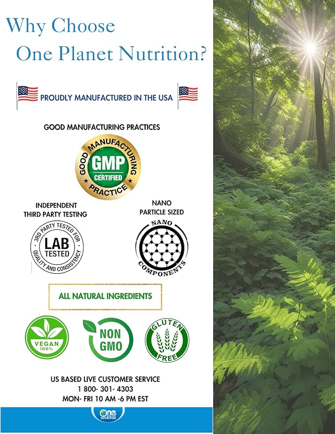 One Planet Nutrition Nano Vitamin C 250 mg Veggie Capsules (240 Servings) Ascorbic Acid from Lime Extract Nano for Enhanced Absorption Supports Collagen Production &amp Immune Health Non-GMO Veg