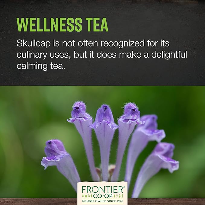 Frontier Co-op Organic Scullcap Herb Cut &amp Sifted Certified Organic Herbal Supplement 1lb - Skullcap Herb for Tincture Tea Supplement