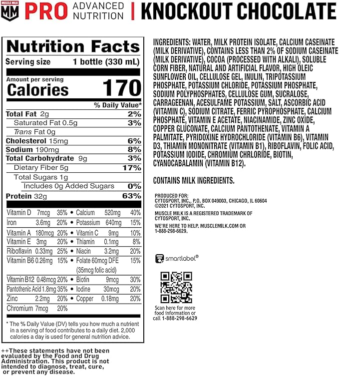 C4 Ripped Sport Pre Workout Powder Arctic Snow Cone &amp Muscle Milk Pro Advanced Nutrition Protein Shake Knockout Chocolate 11.16 Fl Oz (Pack of 12)