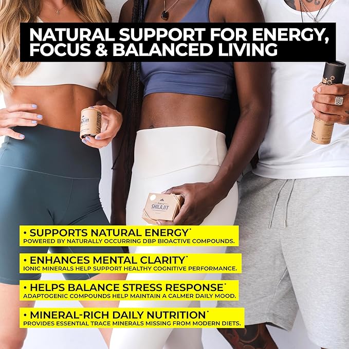 Natural Shilajit Tablets – 120 Dry Drops 100% Pure Shilajit for Men &amp Women with Fulvic Acid &amp 85+ Trace Minerals for Peak Physical &amp Mental Performance Immune Health &amp Detox (4 Month
