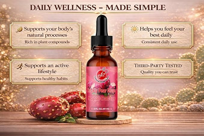 Prickly Pear Drops Concentrated Nopal Cactus Fruit Liquid Supplement with Vitamin B12 Antioxidants Betalains Vitamins &amp Trace Minerals 2 Fl Oz (Pack of 1)
