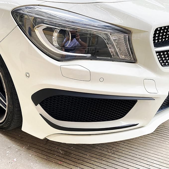 Compatible with Benz CLA-Class C117 CLA200 260 CLA45 AMG 2013-2015 Front Bumper Side Air Knife Spoiler Canard Splitter Car Fog Light Trim Exterior Decoration