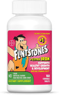 Flintstones Vitamins Chewable Kids Multivitamin with + Extra Iron for Toddler &amp Kid with Vitamin C D Vitamin B12 160 Count (Packaging Will Vary)