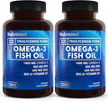 BioEmblem Omega-3 Fish Oil 2000mg - Small Size Softgels High Absorption Form Sustainable - 1400mg EPA &ampDHA Plus Vitamin D3 Non-GMO Heart Joint &amp Brain Health Fish Oil Supplement 240 Ct