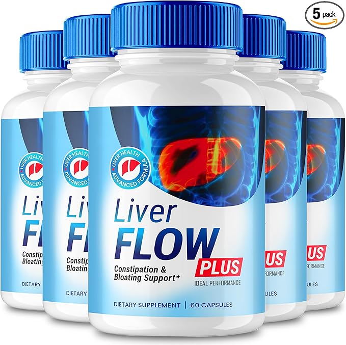 Liver Flow Plus Capsules LiverFlow Pills Gut Health Formula Supplement - Maximum Strength All Natural Pills Overall Health &amp Wellness Liver FlowPlus Probiotics LiverFlowPlus Reviews (5 Pack)
