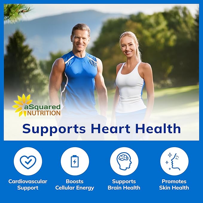 aSquared Nutrition CoQ10 (400mg Max Strength 200 Capsules) - High Absorption Vegan Coenzyme Q10 Powder - Ubiquinone Supplement Pills Extra Antioxidant CO Q-10 Enzyme Vitamin Tablets Coq 10 400 mg