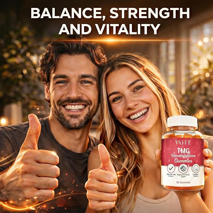 VAITE TMG Supplements – Trimethylglycine 800mg Gummies Betaine Anhydrous for Energy Support 60 Vegan Chewables Easy to Take Non-GMO Gluten &amp Soy Free for Adults Daily Nutritional Balance