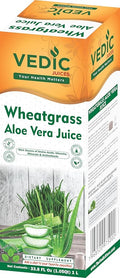 Vedic Juices Premium Quality Aleo Vera Juice Drink with Wheatgrass - 16.9 fl oz Pack of 1 - Ideal for Daily Use