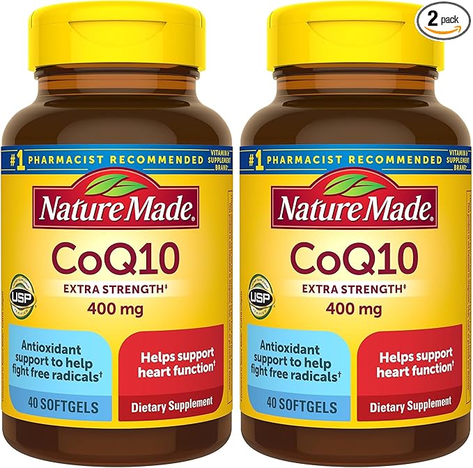 Nature Made CoQ10 400mg SoftgelsDietary Supplement for Heart Health Support40 Day Supply40 Count (Pack of 2)