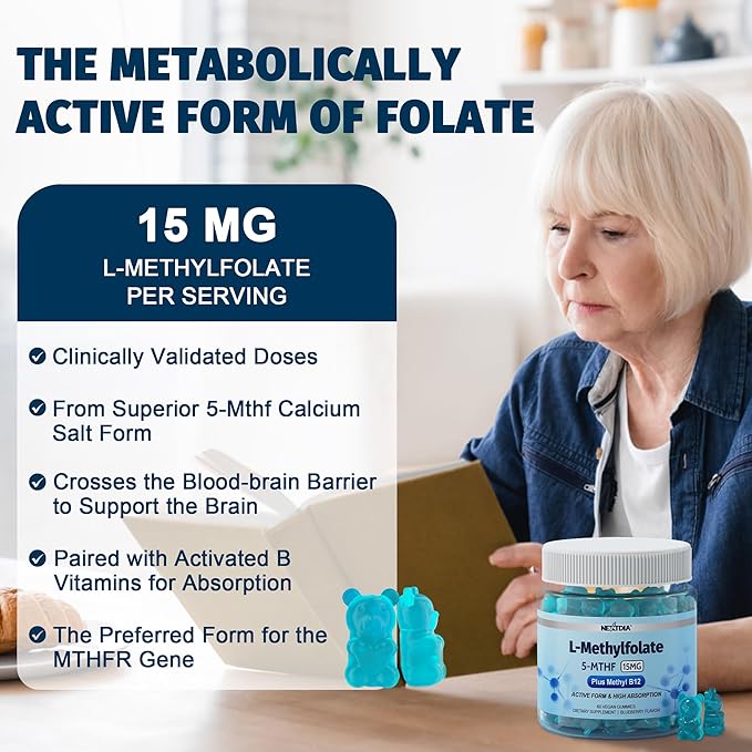 Nextdia Fiber + L-MethylFolate 15mg Gummies 4 Pack