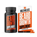 Wild Willies Beard Growth Vitamins - Natural BioSitol ASX Complex Beard Growth Supplements for Men - 60 Capsules Anti Hair Loss Pills - Supplement for Fuller Thicker Beard Support Prevent Itchiness