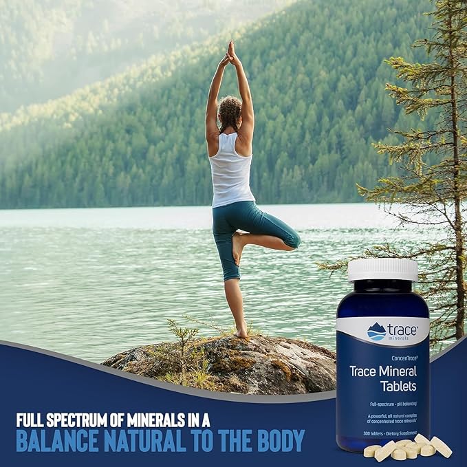 Trace Minerals ConcenTrace Trace Minerals Tablets - Daily Supplement for Overall Wellness - Natural Energy Bone Strength Healthy Connective Tissue &amp Immune System Support - 300 Count (100 Servin
