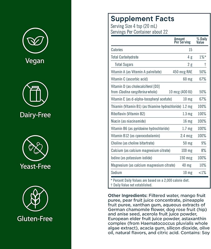 Flora - Daily Multi Essentials+ Liquid Multivitamin Formula 13 Essential Vitamins &amp Minerals 15 Fl Oz