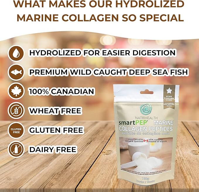 SmartPEP Hydrolized Marine Collagen Peptides Powder (100 gram) Wild Caught Fish Highly Digestible Marine Collagen Supplement Tasteless Great for Skin