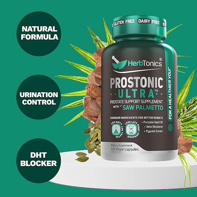 Herbtonics Apple Cider Vinegar Capsules Plus Keto BHB | Fat Burner &amp Weight Loss Supplement for Women &amp Men - Prostate Support Supplement for Men's Health | with Saw Palmetto Beta Sitosterol