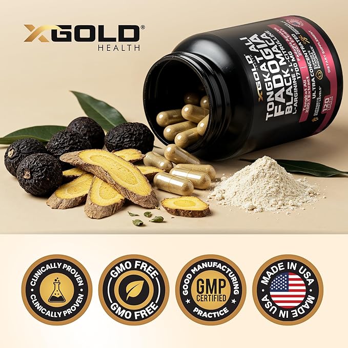 Tongkat Ali + Fadogia Agrestis Complex 1700mg – Black Maca L-Arginine &amp L-Citrulline Nitric Oxide Booster – Energy Stamina Vitality &amp Performance Support for Men &amp Women – Non-GMO – 120