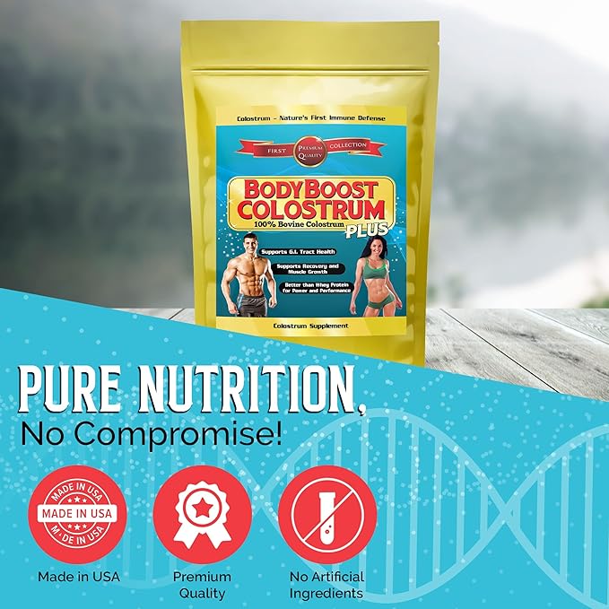BodyBoost Colostrum Whole 100% Bovine Colostrum Powder Immune Booster Supplement with Immunoglobulin &amp LactoferrinGrass Fed Colostrum Gut Health &amp Muscle Growth Diverse Intake 1 kg 35 o