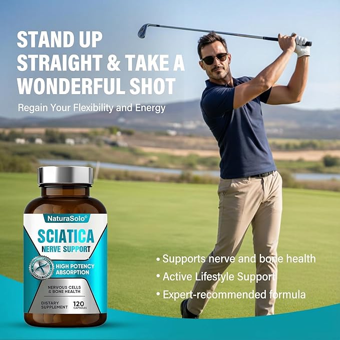 Sciatic Nerve &amp Discomfort Supplement - Nerve Savior for Neuropathy 120 Capsules Featuring Alpha Lipoic Acid 300mg &amp Vitamin B Complex for Targeted Comfort