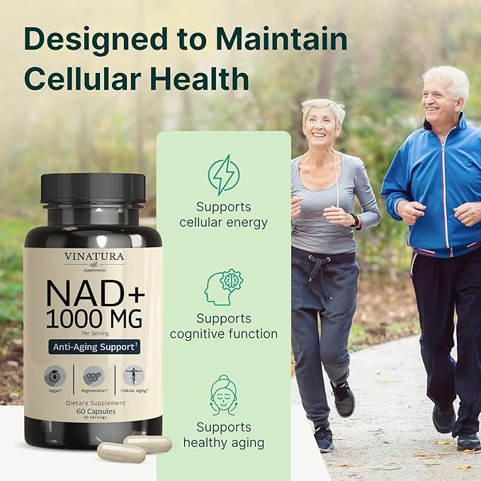 VINATURA NAD Supplement 1000mg - Pure NAD Supplement for Anti-Aging