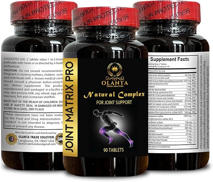Joint Support Supplement - Strength Joint Support Supplement for Adults Joint Comfort Mobility and Flexibility Glucosamine Chondroitin - 2 Bottles 180 Tablets