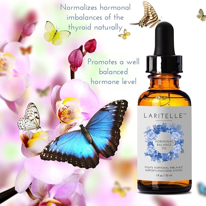 Laritelle Organic Hormonal Balance &amp Thyroid Support Treatment 1 oz | Fights Hormonal Imbalance Supports Endocrine System| Normalizes Hormonal Imbalances of The Thyroid | Rejuvenating Age Defyin