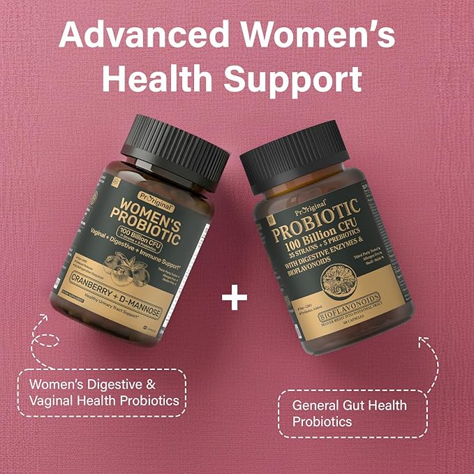 Probiotics for Women - 100 Billion CFU 11 Strains with Organic Prebiotics Cranberry Extract D-Mannose - Women’s Probiotic for Digestive Vaginal Urinary Health &amp pH Balance - Non-GMO 60 Capsu