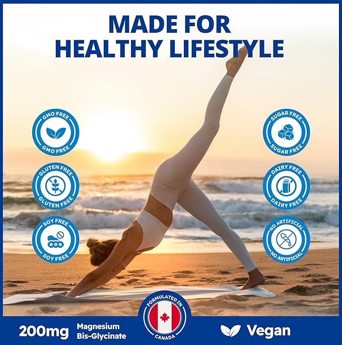 CanPrev Magnesium BisGlycinate Gentle 200mg 240 v-Caps 240-Day Supply - Pure Elemental Magnesium Supplement Supports Bone and Muscle Function Gentle on Stomach Perfect for Daily Magnesium Needs