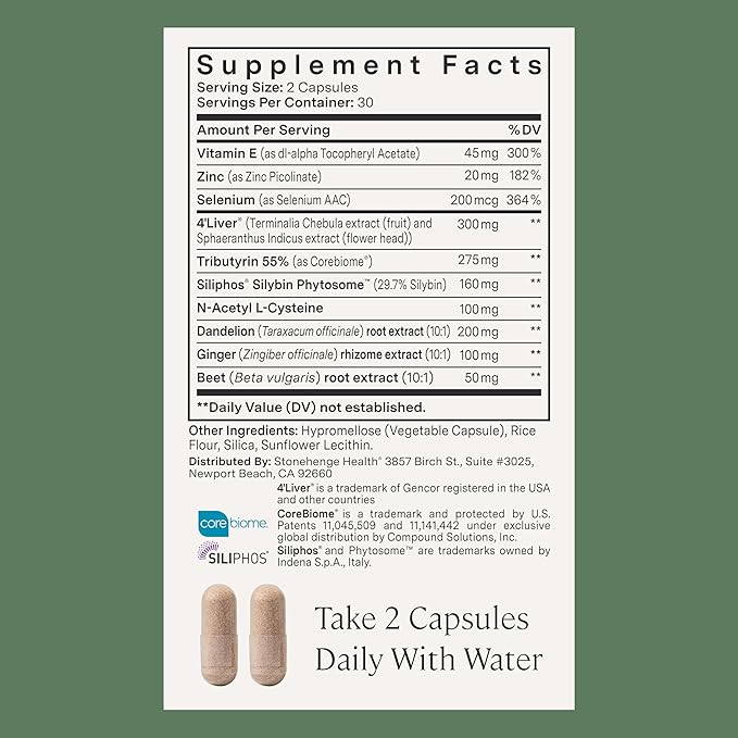 Stonehenge Health Dynamic Liver – Siliphos Milk Thistle Formula – Liver Support &amp Antioxidant Support Gut-Liver Axis Selenium Zinc Vitamin E Ginger Beetroot Extract Non-GMO 60 Veg Caps (3 P