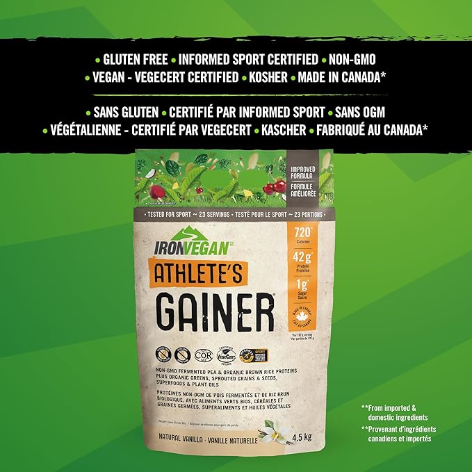 Iron Vegan - Athlete's Gainer Vanilla 10 lbs (4.5 kg)