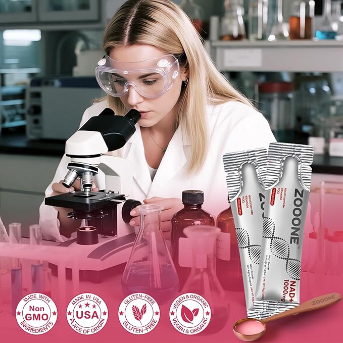 zooone NAD+ Supplement with Resveratrol Liquid Designed to Help Support Absorption 1000mg NMNH Supplement Alternative for Anti-Aging Boost Energy Support Cellular 30 Pockets