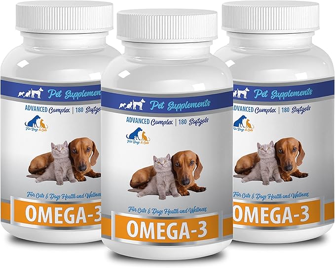 Dog Heart Support - Omega 3 - for Dogs and Cats - Health and Wellness - Omega 3 Fatty acids for Dogs Liquid - 3 Bottle (540 Softgels)