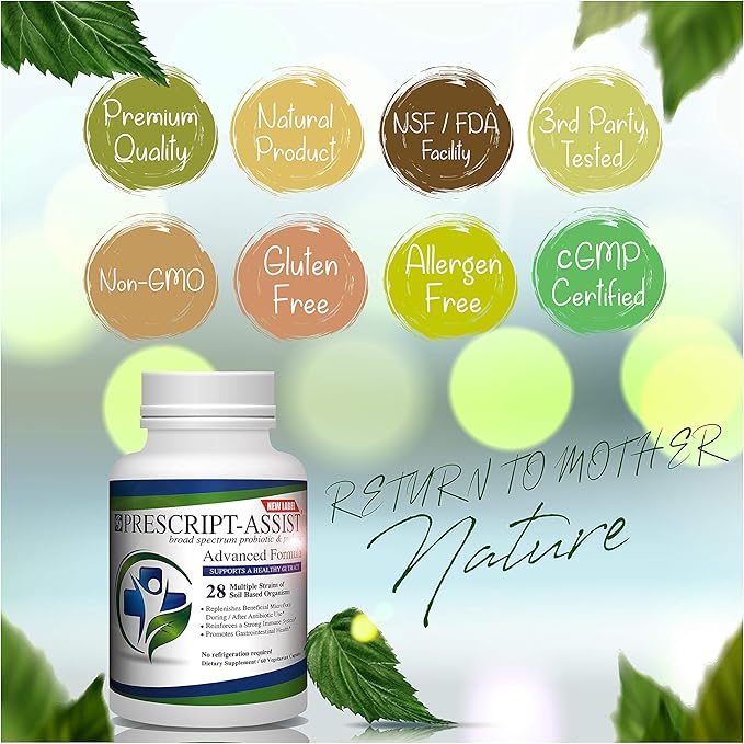 Prebiotics &amp Probiotics for Digestive &amp Immune Health with Pea Protein Advanced - Plant-Based 28 Strains Soil Microflora - Vegan Supports Muscle Recovery &amp Gut Health 60 Capsules by Pres