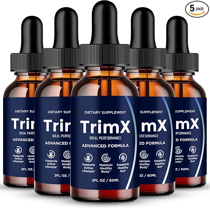 TrimX Drops Official Trim X Supplement Droppers - Maximum Strength All Natural Keto Liquid Droppers Advanced Formula Sustain Active Lifestyle &amp Fitness Goals Premium TrimX Drops Reviews (5 Pac