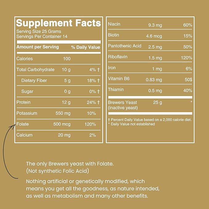 Lewis Labs Brewer's Yeast Flakes | Beer Yeast is A Rich Source of Amino Acids B-Complex Vitamins Minerals &amp Protein | Our Pure Bakers Yeast is Vegan Keto Paleo Friendly | Unsweetened 2 Pack