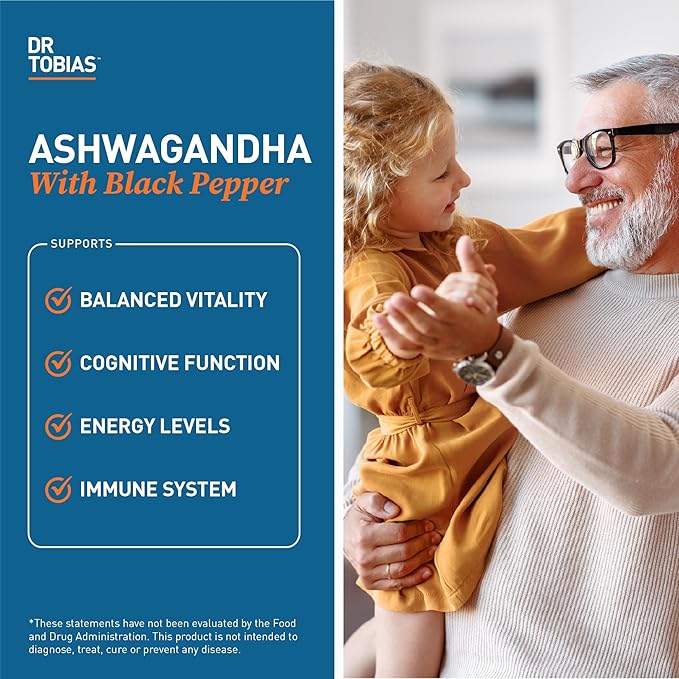 Dr. Tobias Vegan Omega 3 Algae Oil and Ashwagandha Capsules Supports Resilience Immune Health and Overall Wellness Non-GMO Vegan
